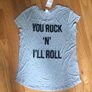 Rock N Roll tee with sequined letters.